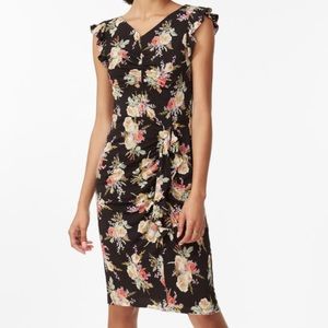 REBECCA TAYLOR Women's Wool Blend Floral Bouquet Jersey Sheath Dress in XS NWT!